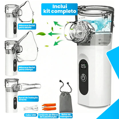 Nebulizador Portátil AirZen 30 ml Ultrassónico Silencioso para Alívio Respiratório Imediato