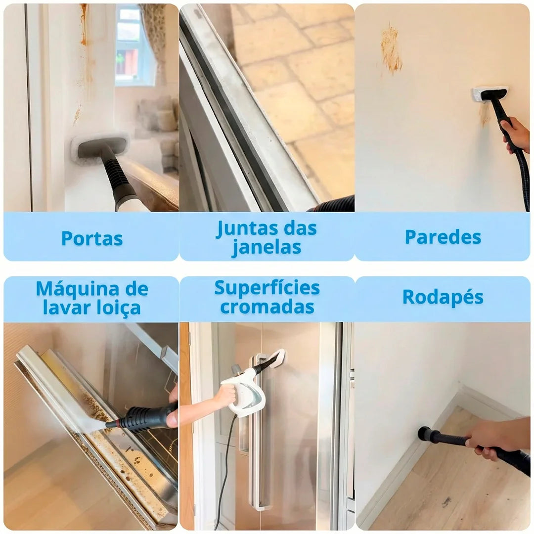 CleanEase – Dispositivo de Vapor Compacto | Limpeza Rápida e Profunda em Sofás, Roupa, Vidros e Muito Mais