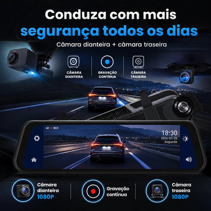 Espelho Retrovisor DriveVision 360 com Câmara Frontal e Traseira