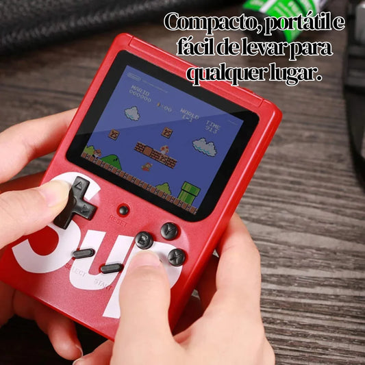 400 Jogos Clássicos na Palma da Tua Mão – Mini Consola com Ecrã HD Portátil [com comando extra incluído]